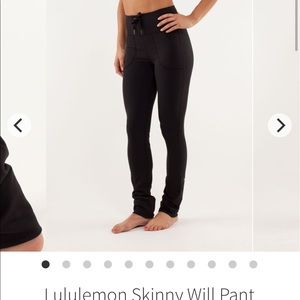 Lululemon Skinny Will Pant, Black, size 6